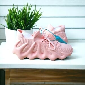 SSSJWS Women's Breathable Pink Walking Shoes Size 6.5(38)